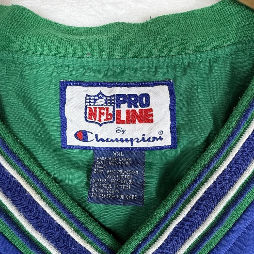 93-94's Seattle SEAHAWKS Vintage/ NFL Football Pro Line Windbreaker CHAMPION 2XL - Picture 5 of 9